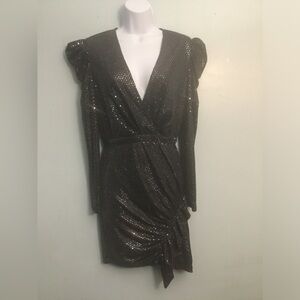 Glamorous Black Sequin Long Sleeve Dress